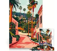 Puzzle Vaporwave Beverly Hills pour Adultes, 1000 pièces, pour se remémorer Le passé, se détendre et s'amuser Solide et Amusant Idéal comme Cadeau de Noël (50x75cm)