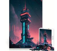 Puzzle Vaporwave Lighthouse 1000 pièces pour Adultes Puzzle cérébral, Bien-être, détente, pour Les fêtes (38x52cm)