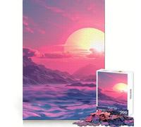 Puzzle Vaporwave Sunset 1000 pièces Exercice cérébral, détente et Relaxation Découpe de précision Cadeau Symbolique (38x26cm)