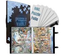 Puzzle Vault Puzzle Dossier [avec film puzzle] pour puzzles jusqu'à 1000 pièces - L'accessoire parfait pour le rangement des puzzles - Organiseur pour jusqu'à 40 puzzles - Porte-puzzle 1000 pièces