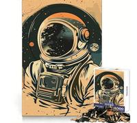 Puzzle vectoriel Astronaute 1000 pièces pour Adolescents Stimulation cérébrale Évasion paisible Assemblage Solide Joyeux Noël (38x26cm)