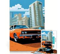 Puzzle vectoriel de 1000 pièces représentant Une Vieille Dodge Charger, idéal pour Adultes Un défi intellectuel Stimulant et apaisant, Une pièce de Collection de qualité (38x52cm)