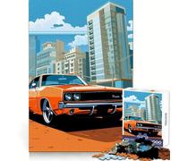 Puzzle vectoriel de 1000 pièces représentant Une Vieille Dodge Charger, idéal pour Adultes Un défi intellectuel Stimulant et apaisant, Une pièce de Collection de qualité (38x52cm)