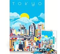 Puzzle vectoriel de Tokyo pour Adolescents, 1000 pièces, Jeu de logique Robuste, Anti-Stress, Bords Transparents, Cadeau Classique 38x52cm