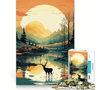 Puzzle vectoriel Forêt Sauvage 1000 pièces,Jeu de réflexion Amusant,sans Espace,Assemblage précis, pour Les réunions de Famille (38x26cm)