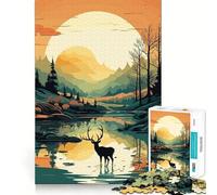 Puzzle vectoriel Forêt Sauvage pour Adultes,1000 pièces,Jeu de Stimulation Cognitive,emboîtement précis,sans espaces,activité apaisante pour la détente mentale (50x75cm)
