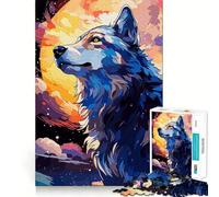 Puzzle vectoriel Loup 1000 pièces Jeu de mémoire Découpe Laser de qualité supérieure Activité captivante pour des soirées tranquilles (38x52cm)