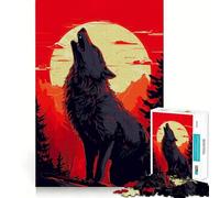 Puzzle vectoriel Loup 1000 pièces,Jeu de réflexion Amusant,pièces précises et Parfaitement ajustées,activité relaxante à Faire en Groupe à l'intérieur (50x75cm)