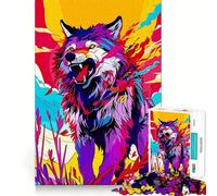 Puzzle vectoriel Loup 1000 pièces,Jeu de réflexion et de précision,découpe de Haute précision,Passe-Temps Fascinant pour Les Moments de détente (38x26cm)