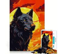 Puzzle vectoriel Loup 1000 pièces,Jouet cognitif Amusant,pièces Parfaitement emboîtables,Cadeau d'anniversaire,Casse-tête (38x26cm)