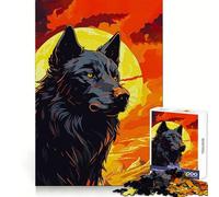 Puzzle vectoriel Loup 1000 pièces pour Adolescents Développe la logique, se détend et s'assemble avec précision Idée Cadeau de Noël (38x52cm)