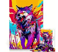Puzzle vectoriel Loup 1000 pièces pour Adolescents, Stimulant la réflexion et l'agilité, Passe-Temps agréable, Assemblage sécurisé, Cadeau de Noël idéal (38x26cm)