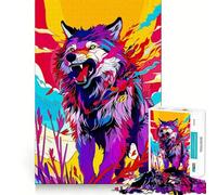 Puzzle vectoriel Loup 1000 pièces pour Adultes,Jeu Stimulant l'esprit,Surface Lisse sans bavures,Passe-Temps Fascinant pour Les Moments de détente (50x75cm)