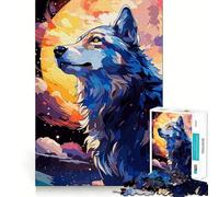 Puzzle vectoriel Loup pour Adultes,1000 pièces,Jeu de réflexion et d'adresse,découpe de Haute précision,défi divertissant pour Les Loisirs (50x75cm)