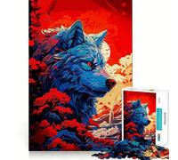 Puzzle vectoriel Loup pour Adultes,1000 pièces,Jeu Stimulant l'esprit,pièces précises et sans Couture,activité relaxante en Groupe à l'intérieur (50x75cm)