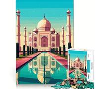 Puzzle vectoriel Taj Mahal 1000 pièces pour Adultes, Jeu de logique mentale, Divertissement paisible, découpe Ferme, Cadeau précieux 38x52cm