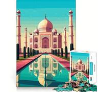 Puzzle vectoriel Taj Mahal 1000 pièces pour Adultes Jeu intellectuel et Relaxant Découpe de qualité Pièce d'art raffinée 38x26cm