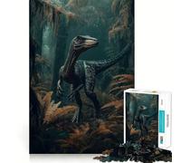 Puzzle Vélociraptor dans la Jungle 1000 pièces Stimule l'esprit Découpe Nette Composants Robustes Un Divertissement captivant pour des Moments de détente à la Maison (50x75cm)