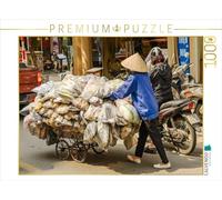 Puzzle · Vendeur de Chaussures ambulant à Hanoi | Un vendeur de chaussures pousse sa marchandise à travers Hanoï · 1000 pièces · Format assemblé 64 × 48 cm · CALVENDO Puzzle