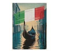 Puzzle Venice Gondola Italian Flag Art pour Adultes, Format 500 PCS