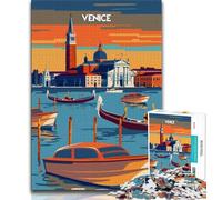 Puzzle Venise au crépuscule 1000 pièces pour Adultes et Adolescents, Jeu Stimulant et Jeu Familial idéal comme Cadeau pour Toute la Famille 38x26cm