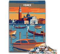 Puzzle Venise au crépuscule pour Adultes et Adolescents, Jeux éducatifs, décoration d'intérieur, Cadeau d'anniversaire, Art Mural, 1000 pièces (26x38cm)