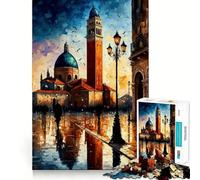 Puzzle Venise en Couleurs 1000 Pièces Jeu Cognitif Amusant Découpe de Haute Précision Cadeau Unique pour Soulager Le Stress (38x52cm)
