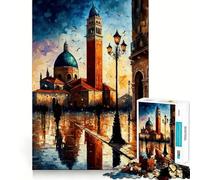 Puzzle Venise en Couleurs 1000 Pièces Jeu de Construction Focus Assemblage Solide et Sécurisé Jouet de Loisirs d'Intérieur pour Les Fêtes (38x26cm)