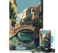 Puzzle Venise Italie 1000 pièces Découpe Laser pour Un Assemblage Parfait Activité de Partage et de Concentration Amusante à Partager en Famille (38x26cm)