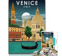 Puzzle Venise Italie la Nuit 1000 pièces pour Adultes et Adolescents, Jouets éducatifs et Anti-Stress, idéal pour la décoration de Bureau 38x26cm