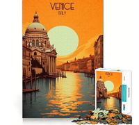 Puzzle Venise pour Adolescents 1000 pièces,Jeu Stimulant l'esprit,Taille Uniforme,pièces précises,activité Amusante en Famille Le Soir (38x26cm)