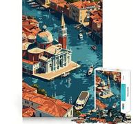 Puzzle Venise Vue du Ciel 1000 pièces,Jeu de Construction Focus,Assemblage Parfait sans écart,activité gratifiante pour Les Jours de Pluie (38x52cm)