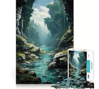 Puzzle Verdant Gorge Sérénité 1000 pièces Développe la mémoire,ludique et de qualité Professionnelle pour stimuler l'esprit (50x75cm)