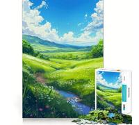 Puzzle Verdant Valley Breeze 1000 pièces Jeu de Concentration mentale Découpe de précision Bords Lisses Activité captivante pour des soirées tranquilles (50x75cm)
