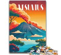 Puzzle Vésuve enflammé pour Adultes 2000 pièces, Cadeau d'anniversaire pour Tuer Le Temps, décoration Murale pour 14 Ans et Plus (2000 pièces, 70x100cm)