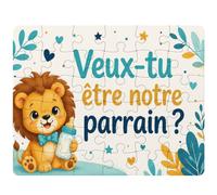 Puzzle Veux-tu être Notre Parrain ? | 30 Pièces 24 × 19 cm Carton Brillant 2 mm | Message à Reconstituer Annonce Surprise | Cadeau Anniversaire Noël