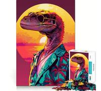 Puzzle Vice City Dino 1000 pièces pour Adultes,Jeu de mémoire,Assemblage précis sans espaces,activité apaisante pour la Pause mentale (38x52cm)