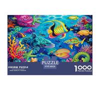 Puzzle Vie Marine colorée De 1000 Pièces pour Adultes,Créatures de récif Tropical Un Jeu De Dexérité Très Difficile Puzzle Éducatif avec des Défis l'art De La Décoration Moderne 38x26cm/1000pcs