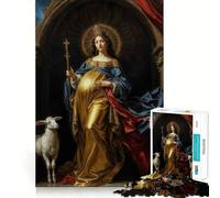Puzzle Vierge Marie 1000 pièces Jeu de Construction Focus Assemblage sûr et précis Jouet d'intérieur pour Les fêtes (38x26cm)