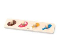 Puzzle - VIGA - Puzzle 4 viandes et poissons - Bois éducatif - 4 pièces - Multicolore