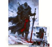 Puzzle Viking Berserk Chevalier des Neiges pour Adolescents, 1000 pièces, Divertissement intellectuel et apaisant, Cadeau d'hiver aux Finitions soignées (38x26cm)