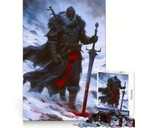 Puzzle Viking Berserk Chevalier des Neiges pour Adolescents 1000 pièces Entraînement Intelligent Temps Libre agréable Découpe Impeccable Joyeux Noël (38x52cm)