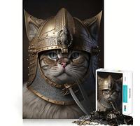 Puzzle Viking Cat 1000 pièces pour Adolescents,Jeu Stimulant Le Cerveau,emboîtement précis,sans espaces,activité relaxante en Groupe à l'intérieur (50x75cm)