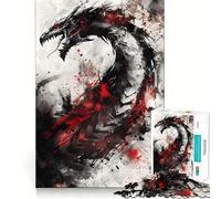 Puzzle Viking Dragon Nidhogg 1000 pièces Jeu de Concentration mentale Découpe de précision Bords Lisses Activité captivante pour des soirées tranquilles (38x26cm)