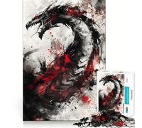 Puzzle Viking Dragon Nidhogg 1000 pièces Jeu de mémorisation mentale Découpe de Haute précision Défi cérébral interactif pour la Maison (38x52cm)
