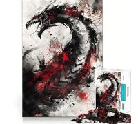 Puzzle Viking Dragon Nidhogg 1000 pièces Jeu de réflexion Découpe de Haute précision Un défi Amusant pour Passer Le Temps (50x75cm)