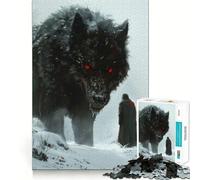 Puzzle Viking Fenrir Loup 1000 Pièces à reconstituer,sans bavures,pièces nettes et découpées,Jeu Amusant et Portable (38x26cm)
