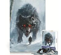 Puzzle Viking Fenrir Loup 1000 Pièces Développe Les capacités cognitives Passe-Temps agréable Fermeture Solide Cadeau de Noël Unique (38x52cm)