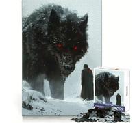 Puzzle Viking Fenrir Loup 1000 pièces pour Adolescents Bien-être Mental, détente et Loisirs Bords Nets Cadeau touchant (38x26cm)