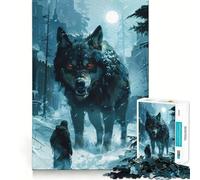 Puzzle Viking Fenrir Loup 1000 pièces pour Adolescents Jeu de réflexion Amusant et Stimulant Taille Uniforme Pièces précises Activité relaxante en Groupe à l'intérieur (50x75cm)